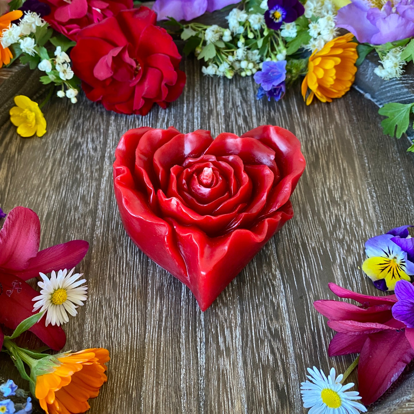 Rose Heart Candle
