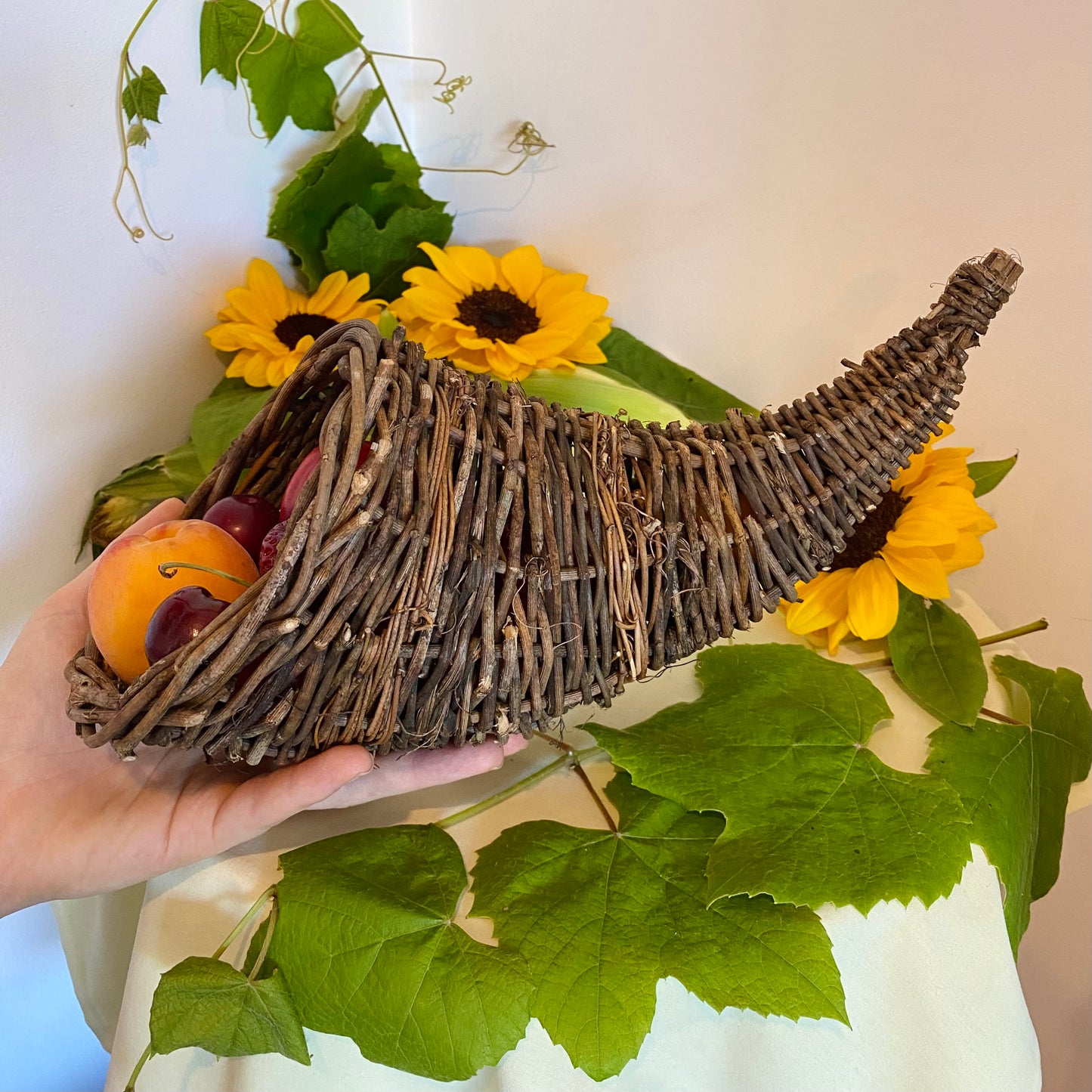 Cornucopia Horn of Plenty Ornamental Harvest Basket