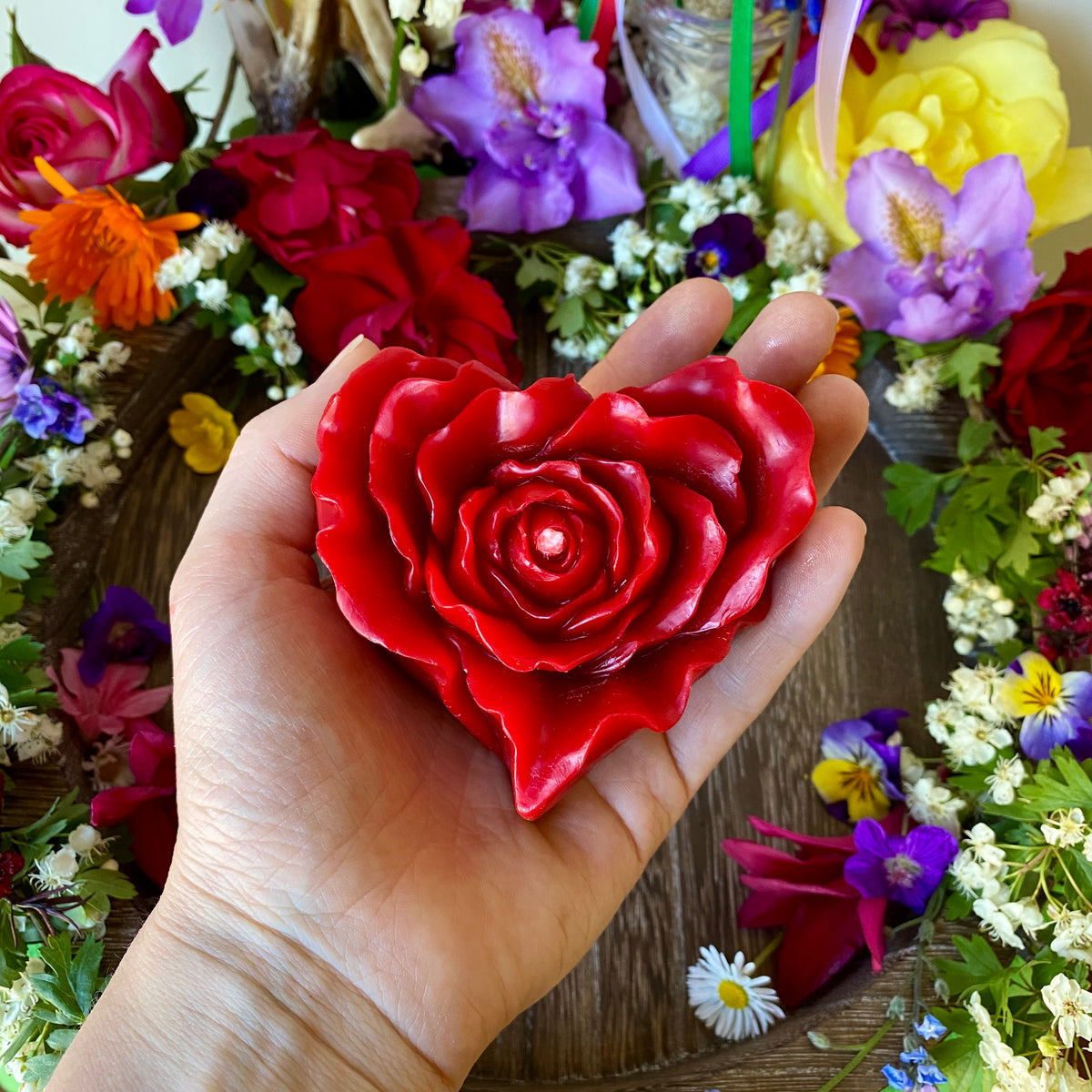 Rose Heart Candle