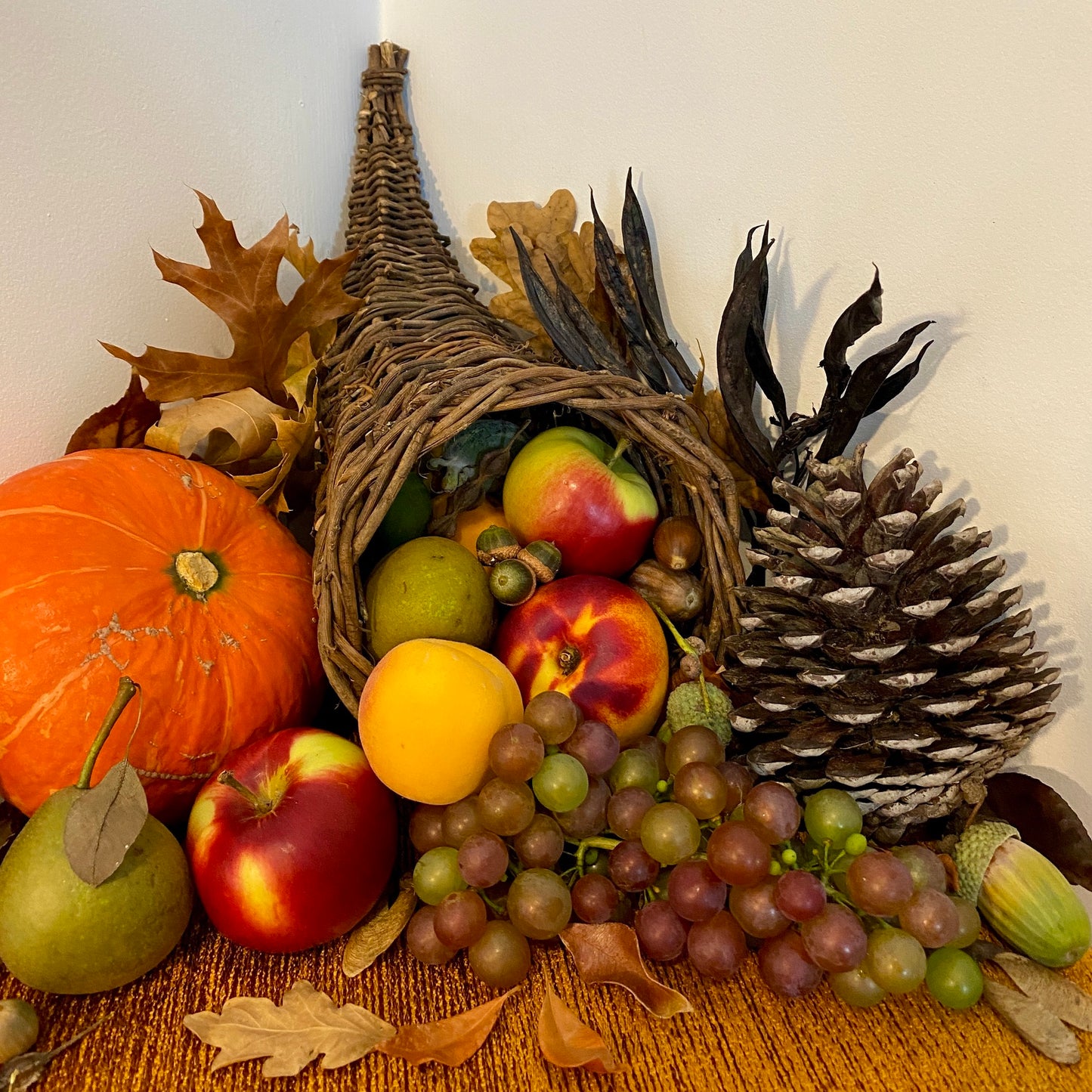 Cornucopia Horn of Plenty Ornamental Harvest Basket