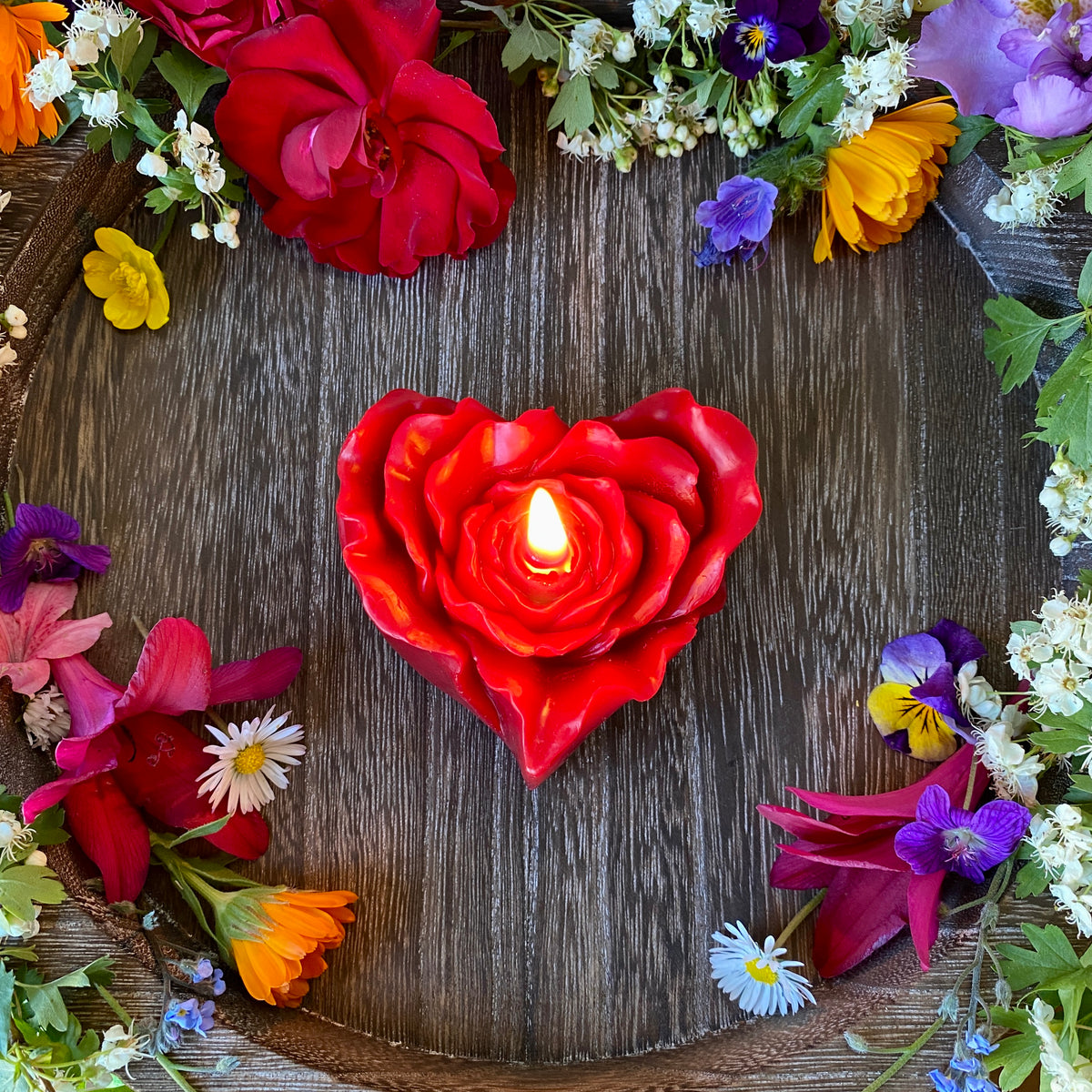 Rose Heart Candle