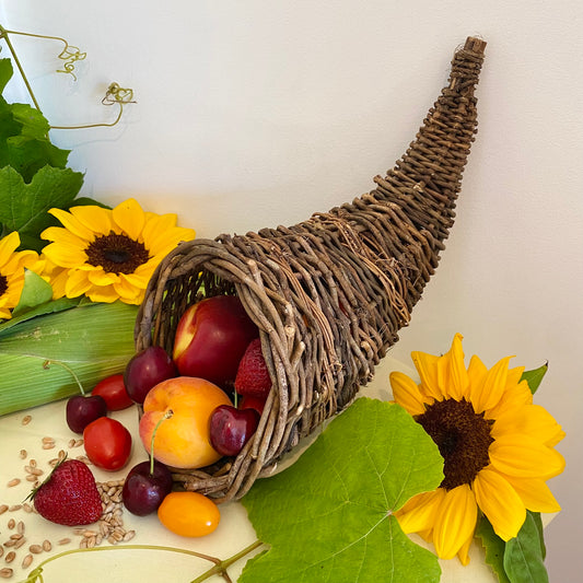Cornucopia Horn of Plenty Ornamental Harvest Basket