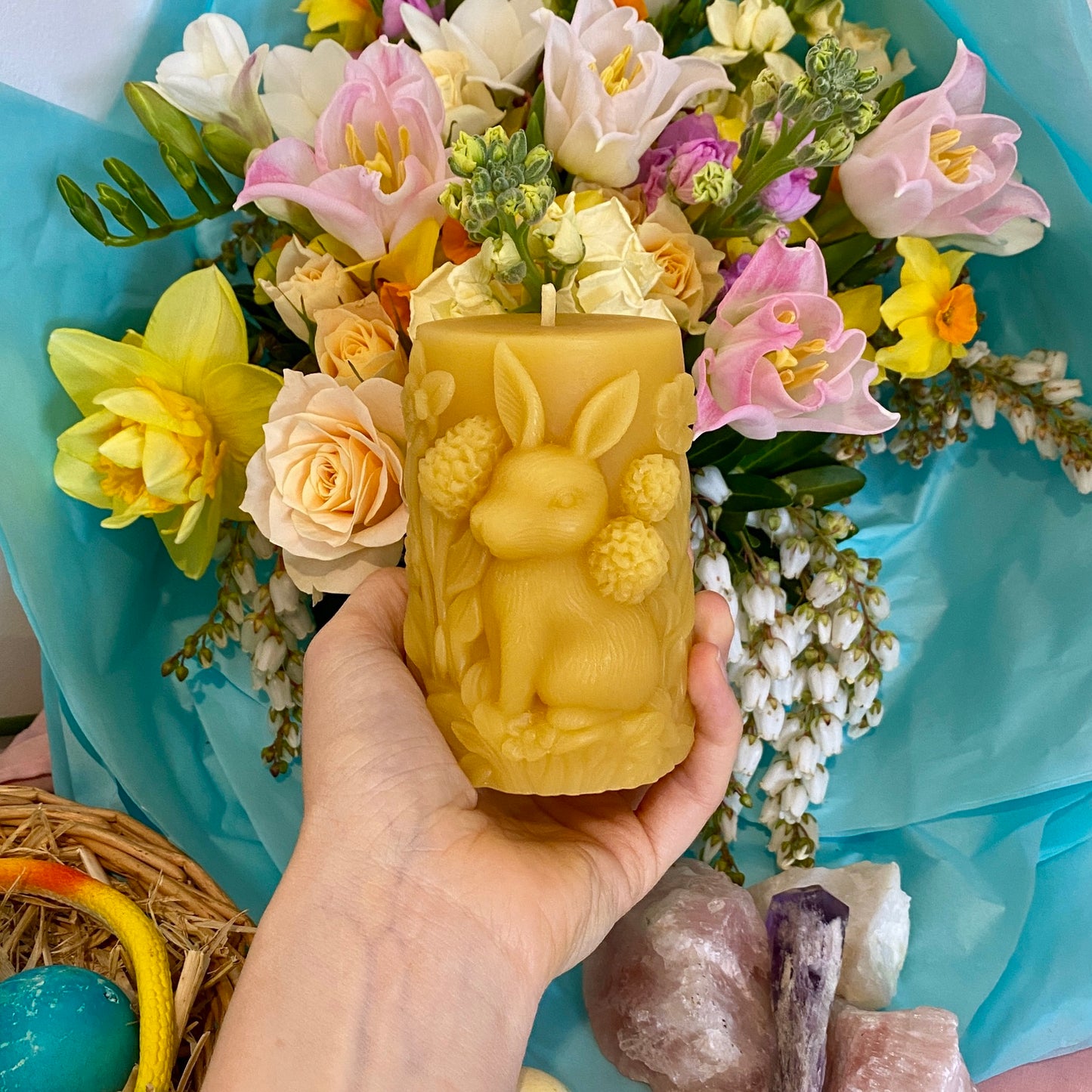 Sitting Ostara Bunny Candle