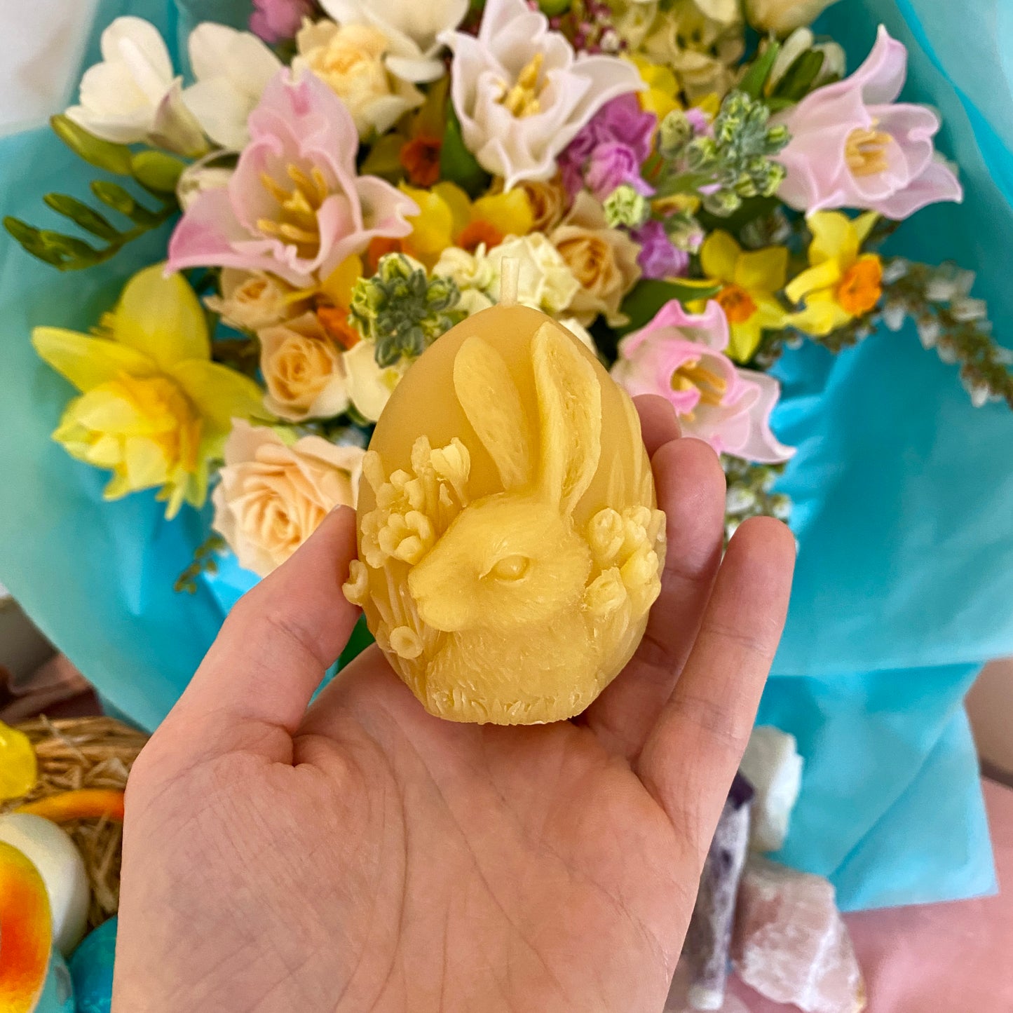 Ostara Bunny Egg Candle