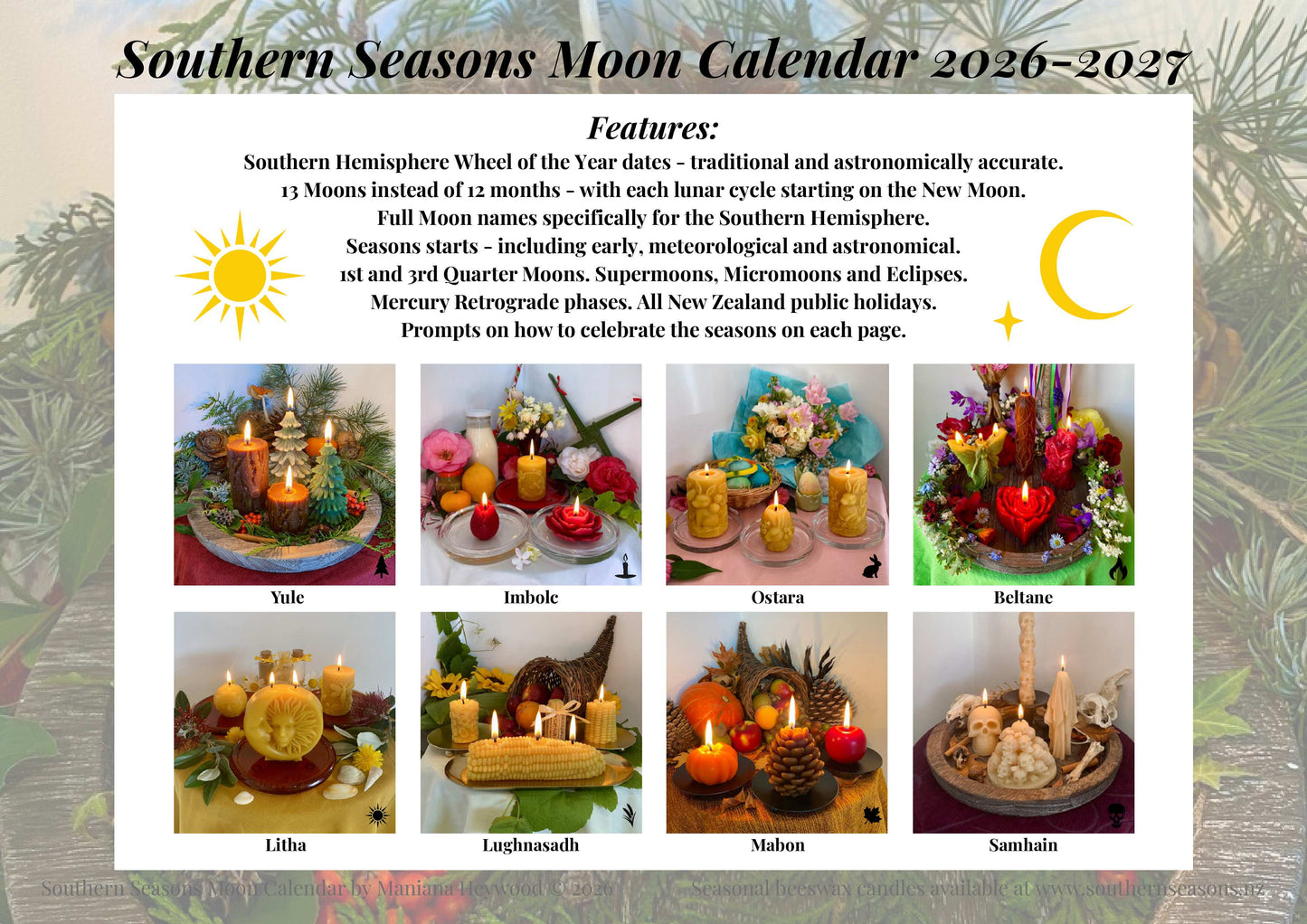 Southern Seasons Moon Calendar - Winter Solstice Edition (June 2026 - July 2027) PRE-ORDER a Physical Copy
