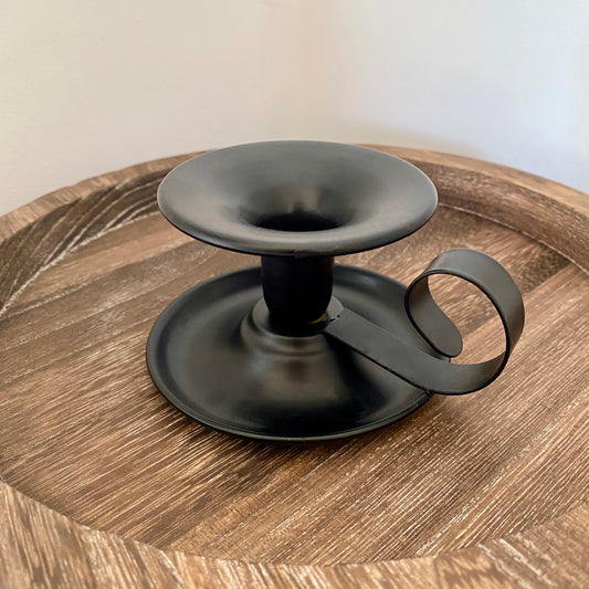 Black Iron Candlestick Holder