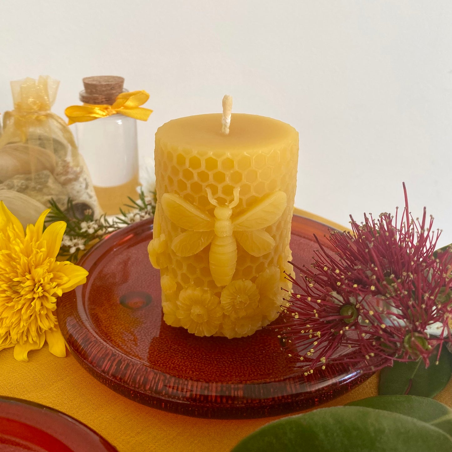 Bees and Flowers Candle